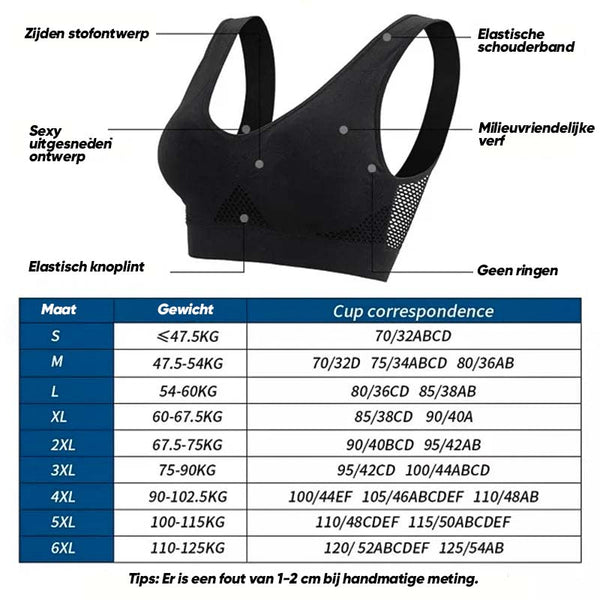 Atmungsaktiver Sport BH Damen - Ohne Bügel, Optimaler Komfort und Unterstützung