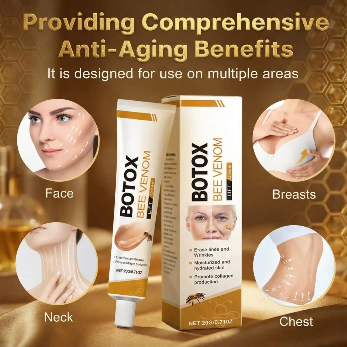 1+1 GRATIS | Apiluxe™ Bienengift Anti-Aging-Creme | Für Straffer & Glatter Wirkende Haut