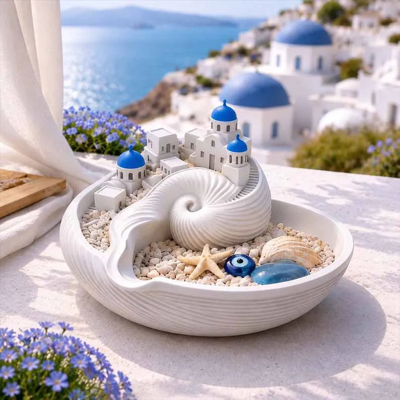 Aegeora™ Santorini Dekoschale | Mediterranes Flair für dein Zuhause