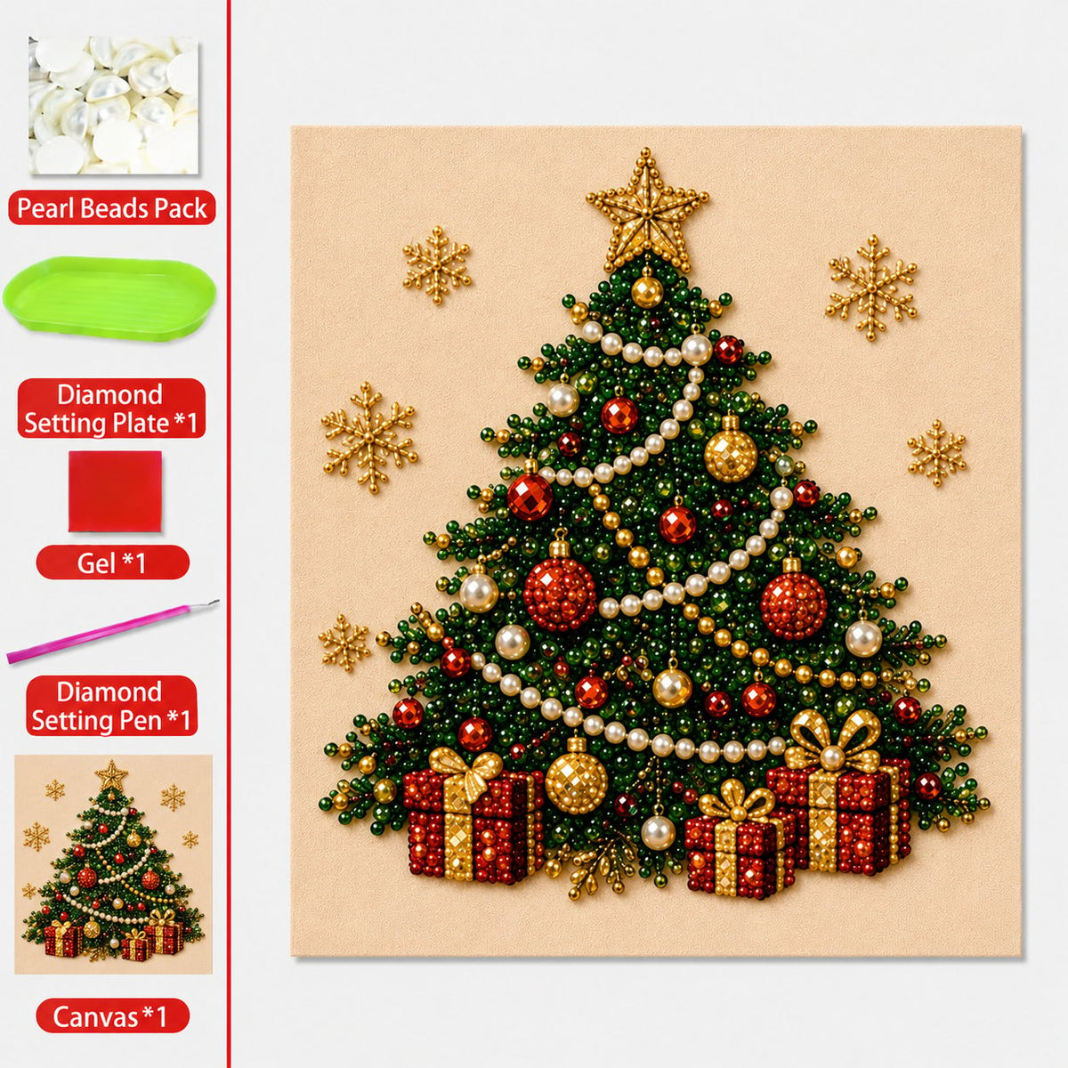 PearlMerry™ DIY-Weihnachts-Perlenkunst-Set – Festliche Bilder gestalten & gemütliche Winterabende kreativ genießen