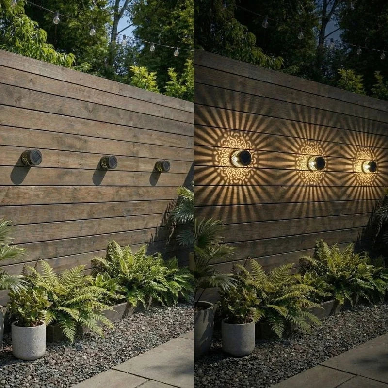 Lunara™ Solar-Mandala-Gartenleuchte | Magische Lichtmuster & warmes Abendambiente