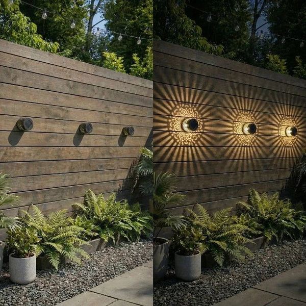 Lunara™ Solar-Mandala-Gartenleuchte | Magische Lichtmuster & warmes Abendambiente
