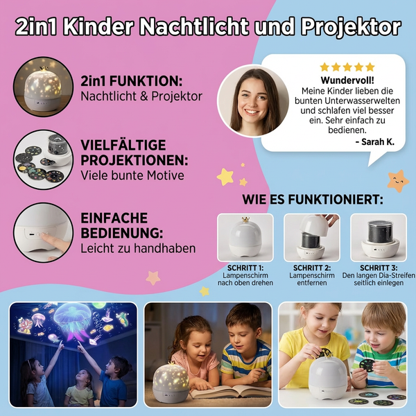 2in1 Kinder Nachtlicht und Projektor