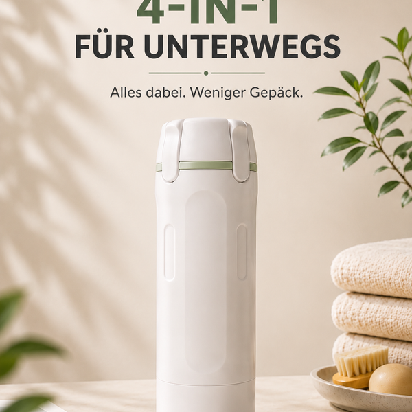 Packelle™ – 4-in-1 Reisespender für maximale Platzersparnis