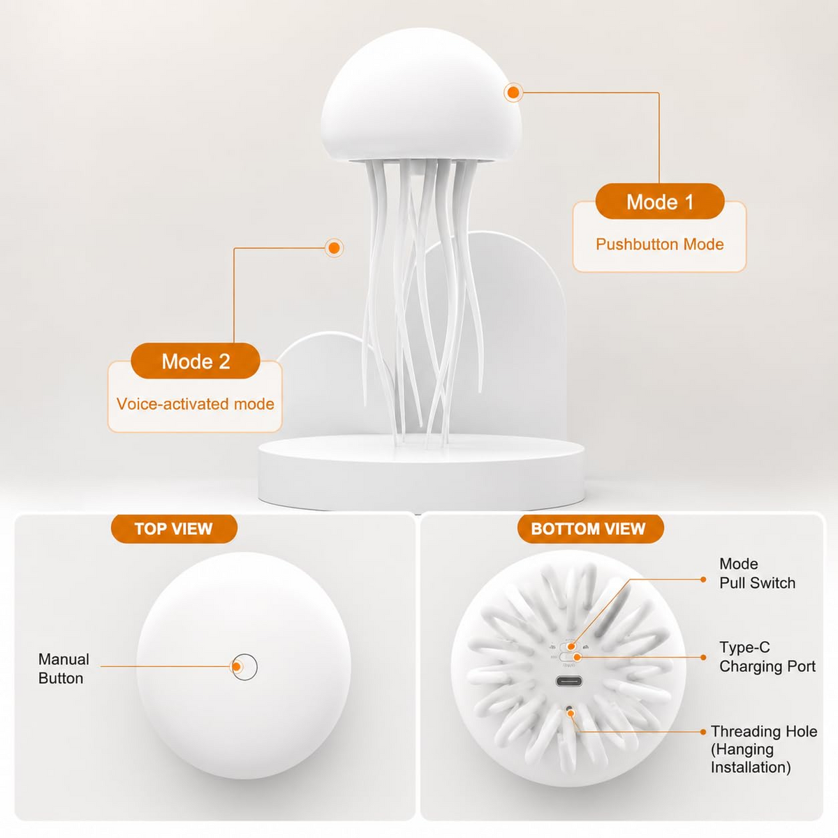GlowMira™ Night Light – 16 Farben, Wiederaufladbar & Kabellos | Beruhigendes Ambiente
