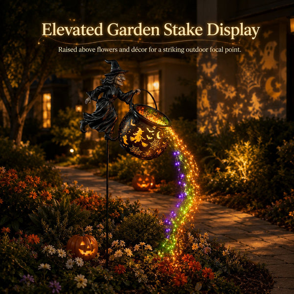 HexaGlow™ Halloween Hexenkessel Gartenlicht – Magische Farben & Projektionen für Ihre Halloween-Dekoration 🎃✨
