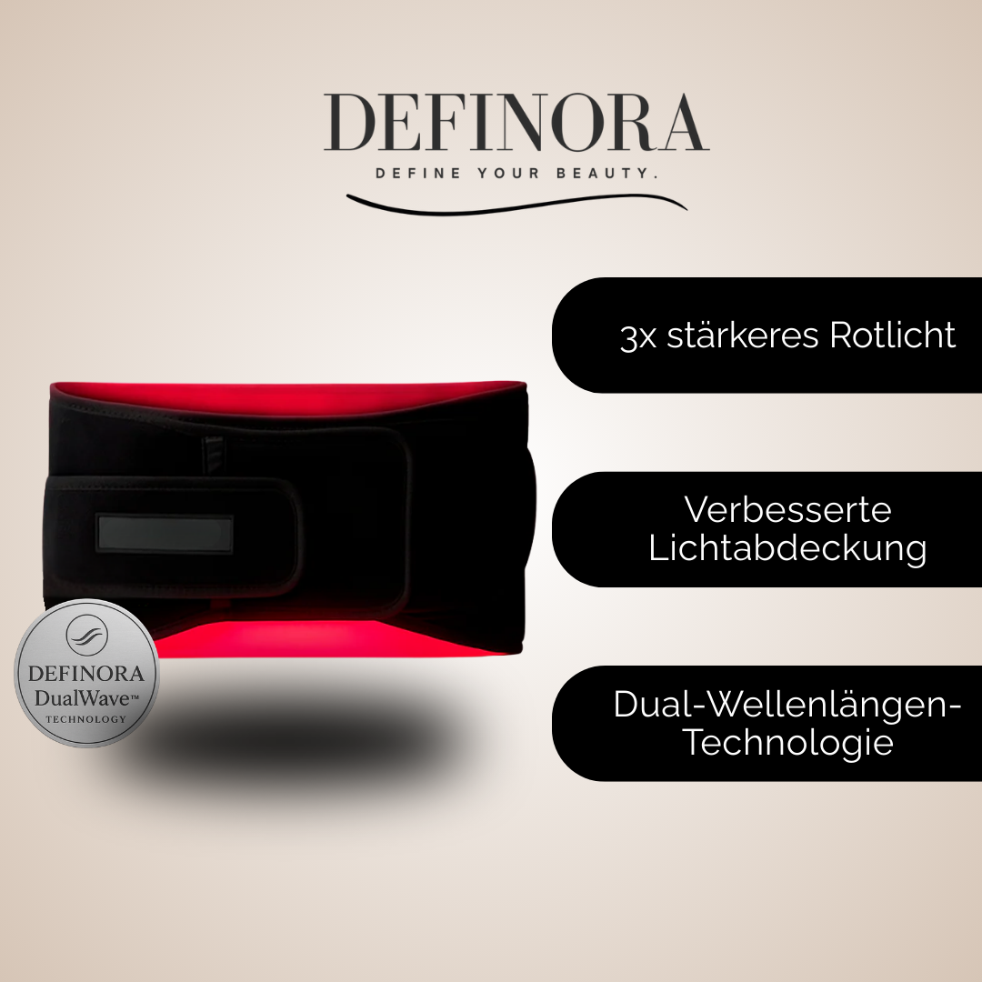 DEFINORA™ Waist | Dual-Wellenlängen Rotlichtgürtel mit 3-Lagen-Lift-Technologie™
