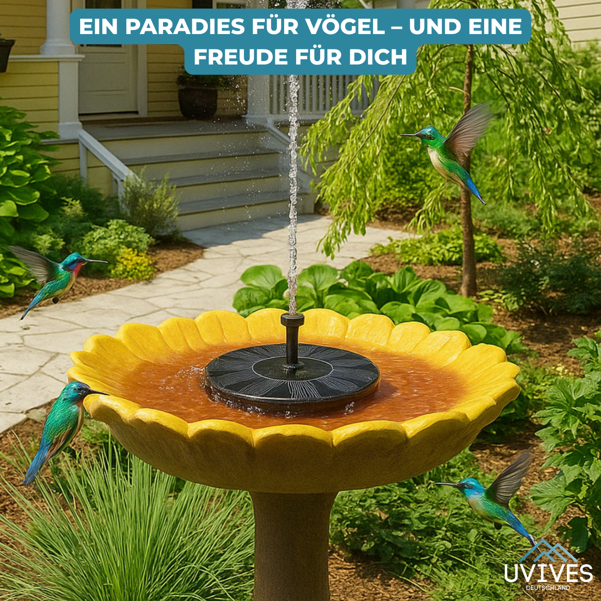 AquaBloom™ – Solarbrunnen für Ruhe & Eleganz im Garten