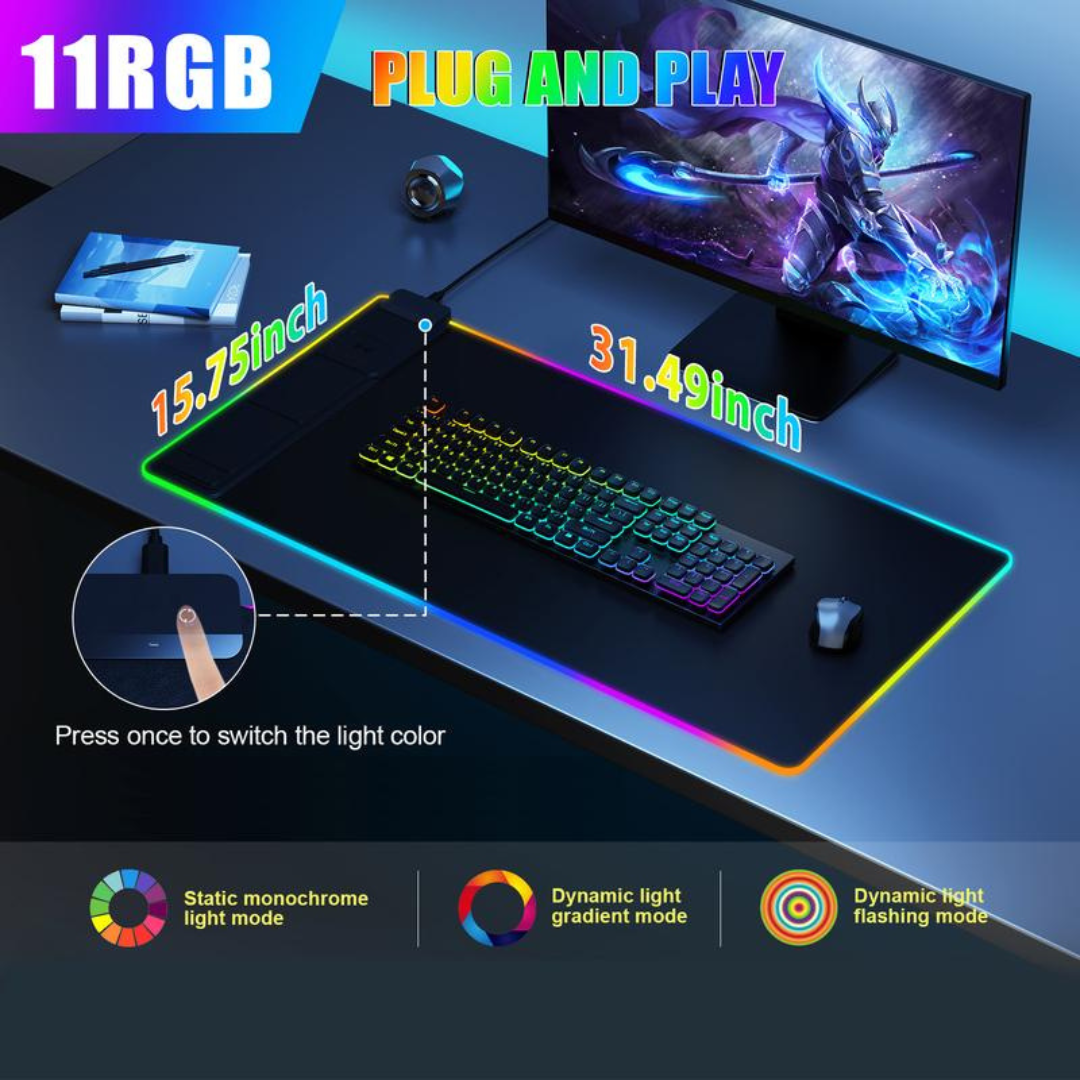 AeroGlow™ RGB-Schreibtischmatte mit Ladefunktion