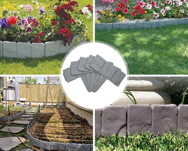5+5 GRATIS | StonePath - Hochwertiger, langlebiger Gartenzaun aus simuliertem Stein