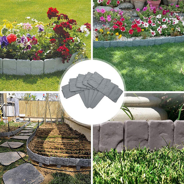 5+5 GRATIS | StonePath - Hochwertiger, langlebiger Gartenzaun aus simuliertem Stein