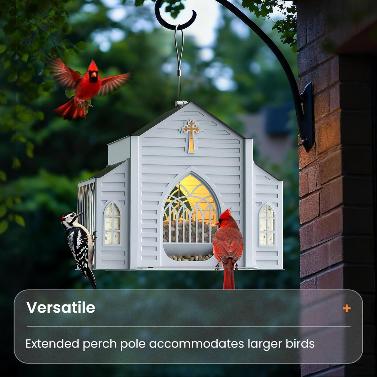 LichtNest™ Solar-Vogelfutterhaus – Dekorative Gartenbeleuchtung & Vogelfütterung