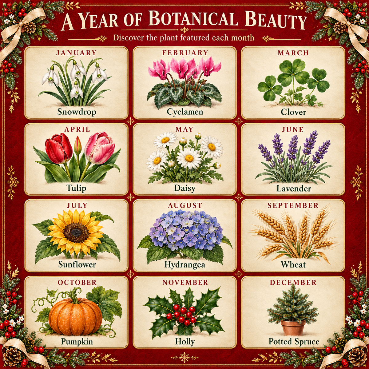 Floravera™ Pflanzbarer Dauerkalender 2027 | 12 Monate voller Blüten