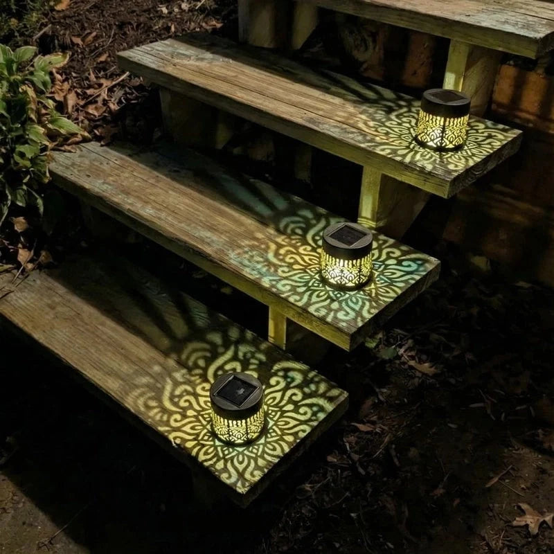 Lunara™ Solar-Mandala-Gartenleuchte | Magische Lichtmuster & warmes Abendambiente