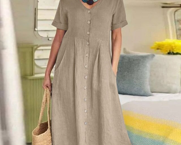 Sandra™ | Schickes Baumwolle Kleid