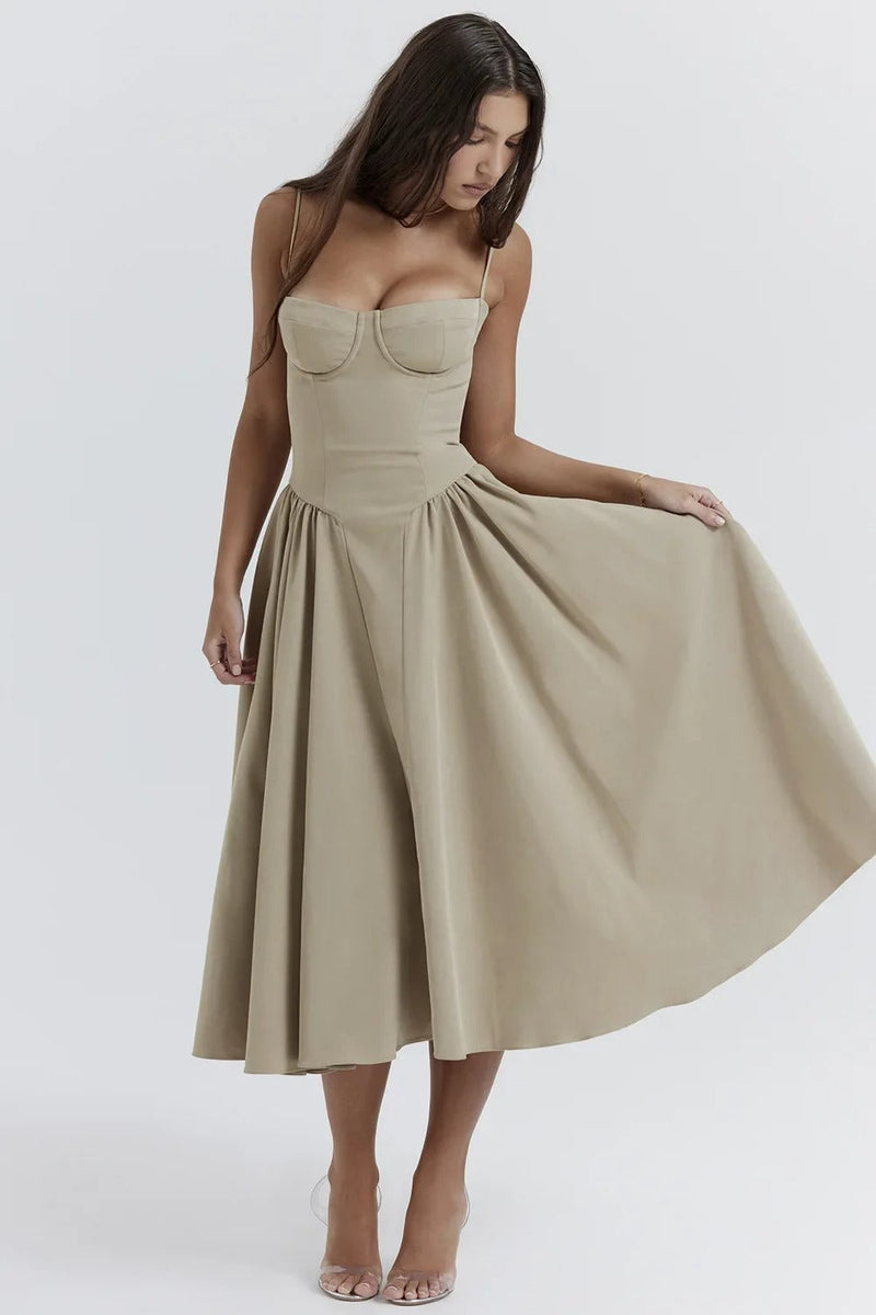 Vivi™ | Ärmelloses Midikleid mit Korsett-Passform