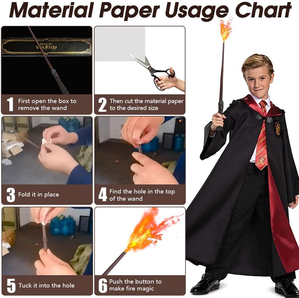 SpellVanta™ Harry Potter Zauberstab | Magischer Feuereffekt für echte Zaubermomente