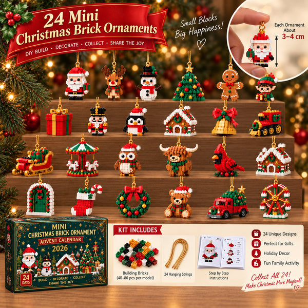 Brickora™ Mini-Adventskalender | 24 Weihnachts-Bausets zum Bauen & Dekorieren