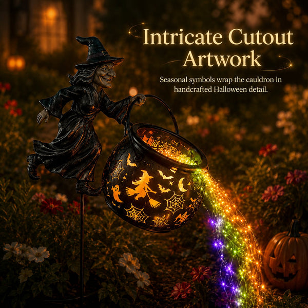 HexaGlow™ Halloween Hexenkessel Gartenlicht – Magische Farben & Projektionen für Ihre Halloween-Dekoration 🎃✨