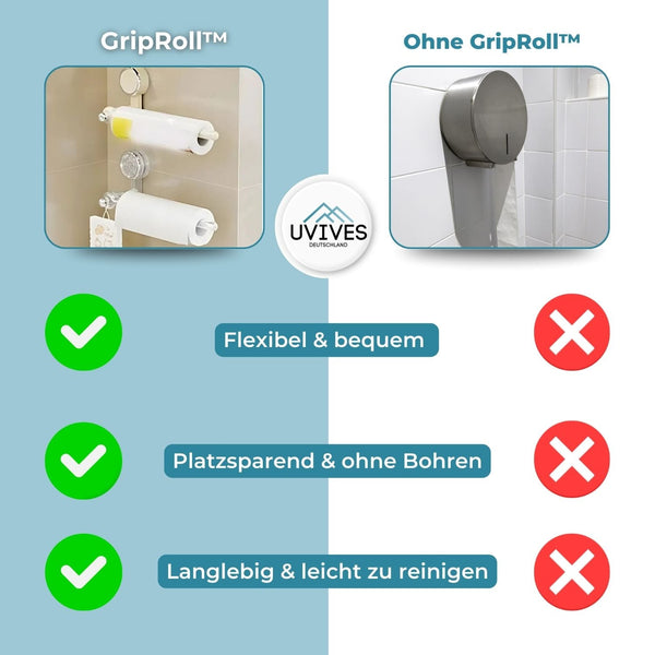 GripRoll™ - Multifunktionaler Vakuum-Saugnapf-Toilettenpapierhalter