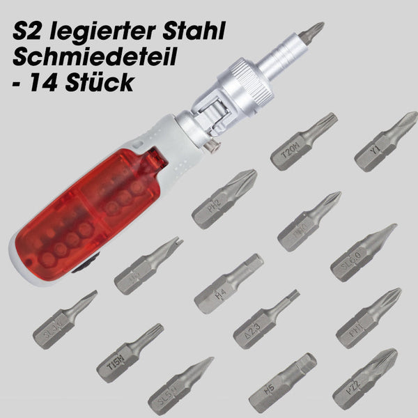 EasyScrew™ – 14-in-1 Ratschen-Schraubendreher für Haushalt & Werkstatt