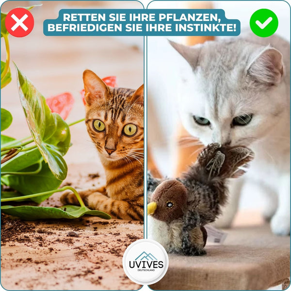 PurrTweet™ - Interaktives zwitscherndes Vogelspielzeug für Katzen
