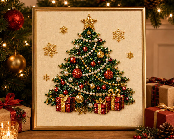 PearlMerry™ DIY-Weihnachts-Perlenkunst-Set – Festliche Bilder gestalten & gemütliche Winterabende kreativ genießen