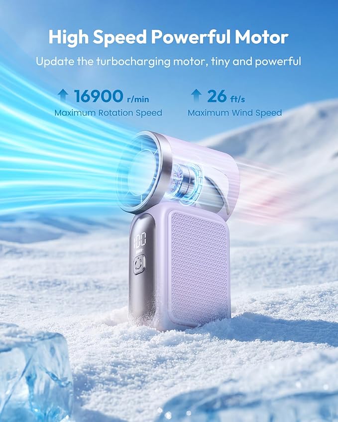 TurboBreeze™ | Mini-Handventilator mit LED-Anzeige & 5 Turbostufen ⭐