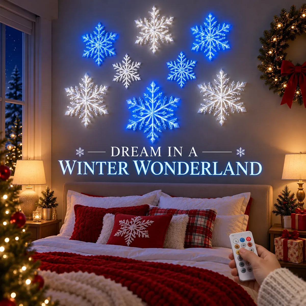 FrostGlow™ 3D Schneeflocken-Wandlichter | Magischer Weihnachtsglanz & stilvolle Winterdeko