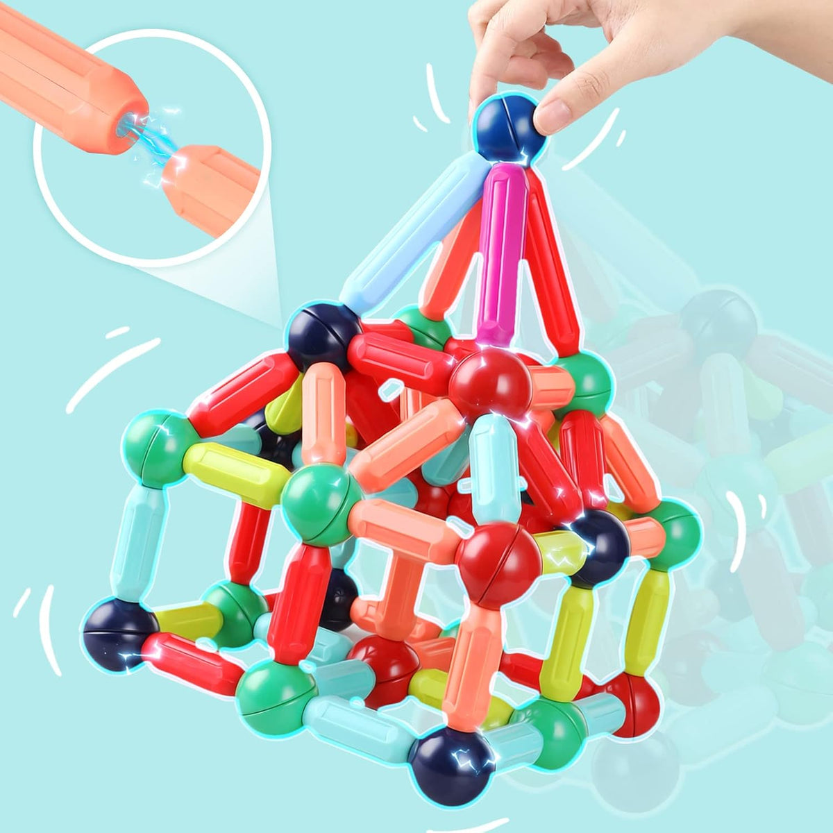 MagniBuild™ Magnetisches Konstruktionsspiel | Kreatives Bauen & spielerisches Lernen