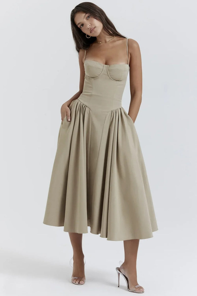 Vivi™ | Ärmelloses Midikleid mit Korsett-Passform