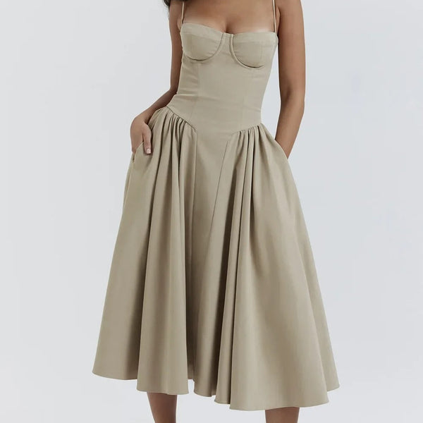 Vivi™ | Ärmelloses Midikleid mit Korsett-Passform