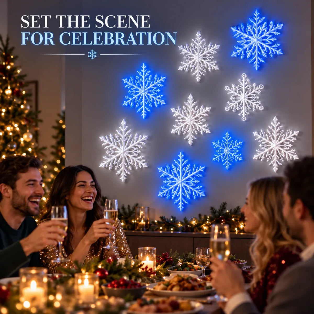 FrostGlow™ 3D Schneeflocken-Wandlichter | Magischer Weihnachtsglanz & stilvolle Winterdeko
