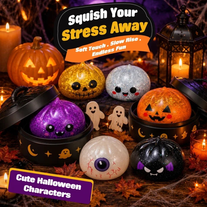 BooBun™ Halloween-Squishies – Glitzernde Überraschungsfiguren zum Drücken