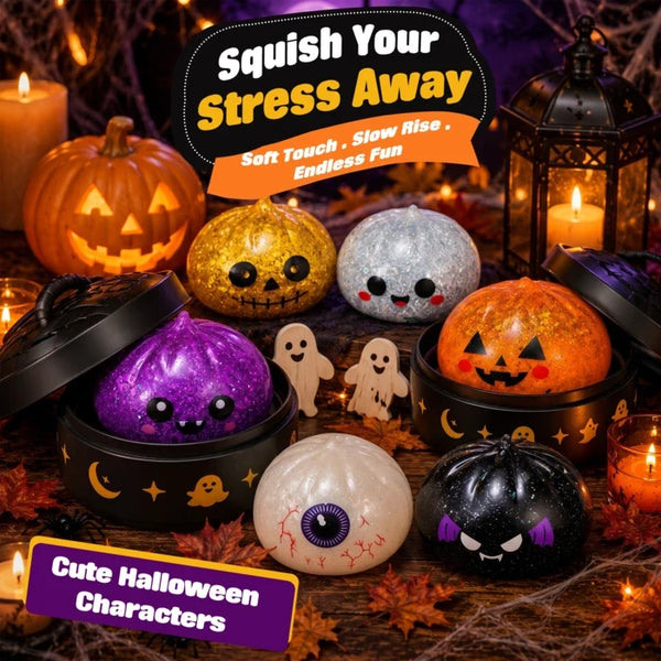 BooBun™ Halloween-Squishies – Glitzernde Überraschungsfiguren zum Drücken
