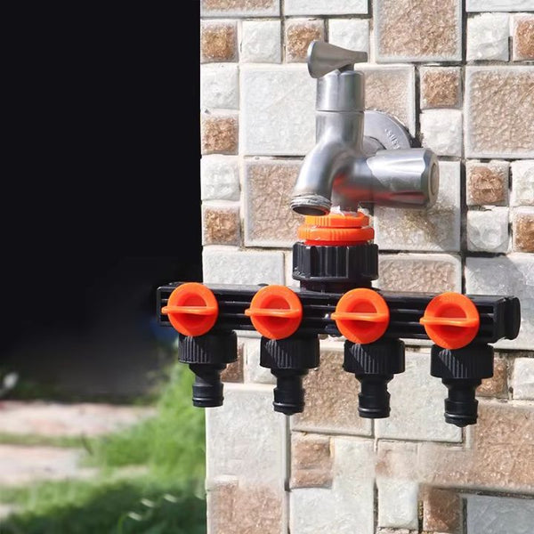 AquaSplit™ – 4-Wege Gartenschlauchverteiler für maximale Bewässerung!