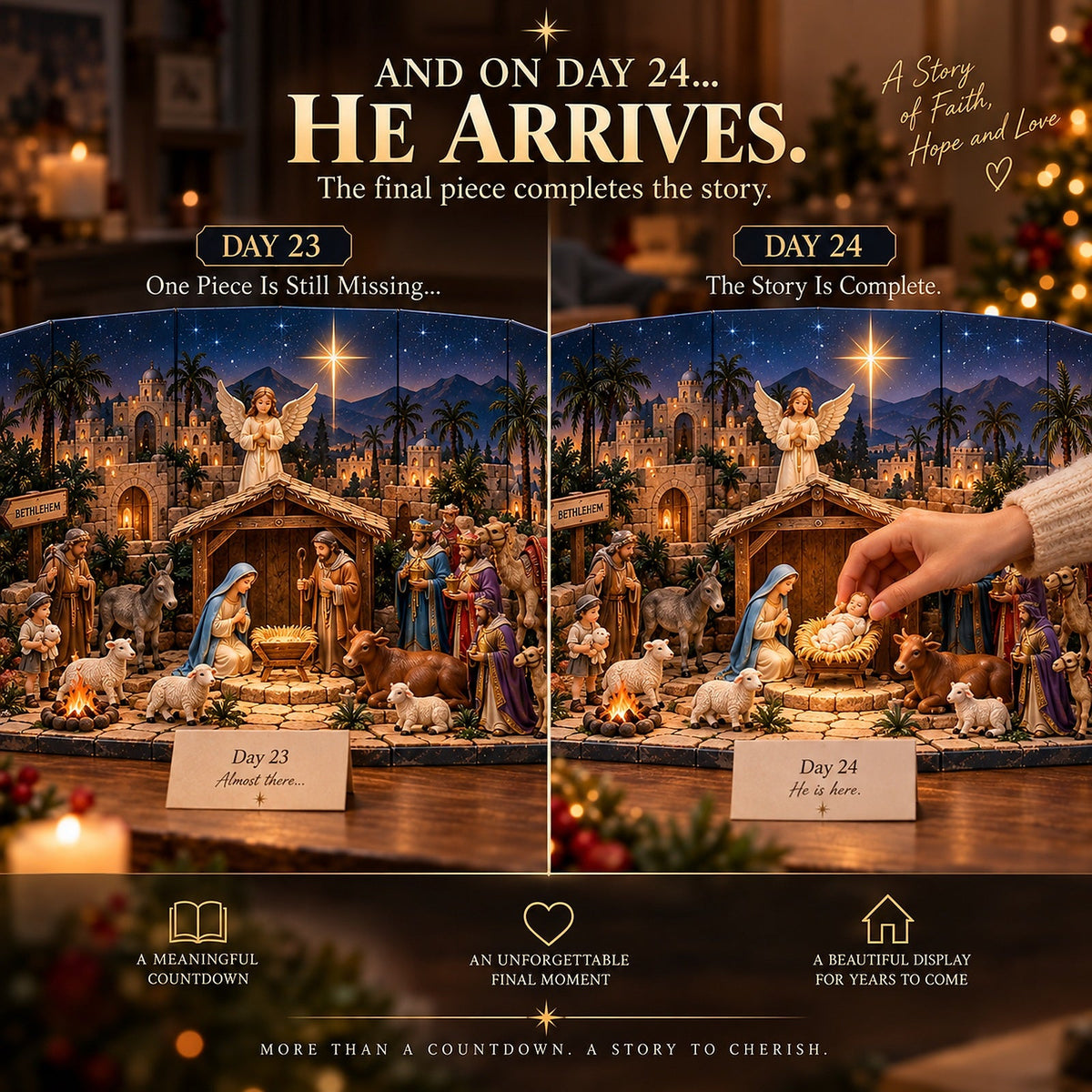 NoelTale™ Krippen-Adventskalender | 24 Tage voller Weihnachtszauber