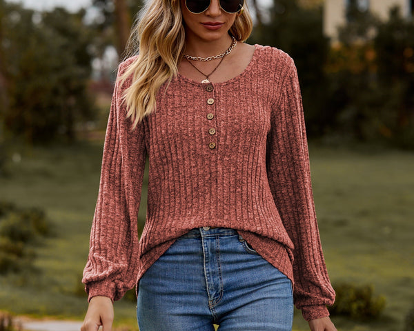 Dulce™ | Langärmeliger Pullover mit Knopfleiste