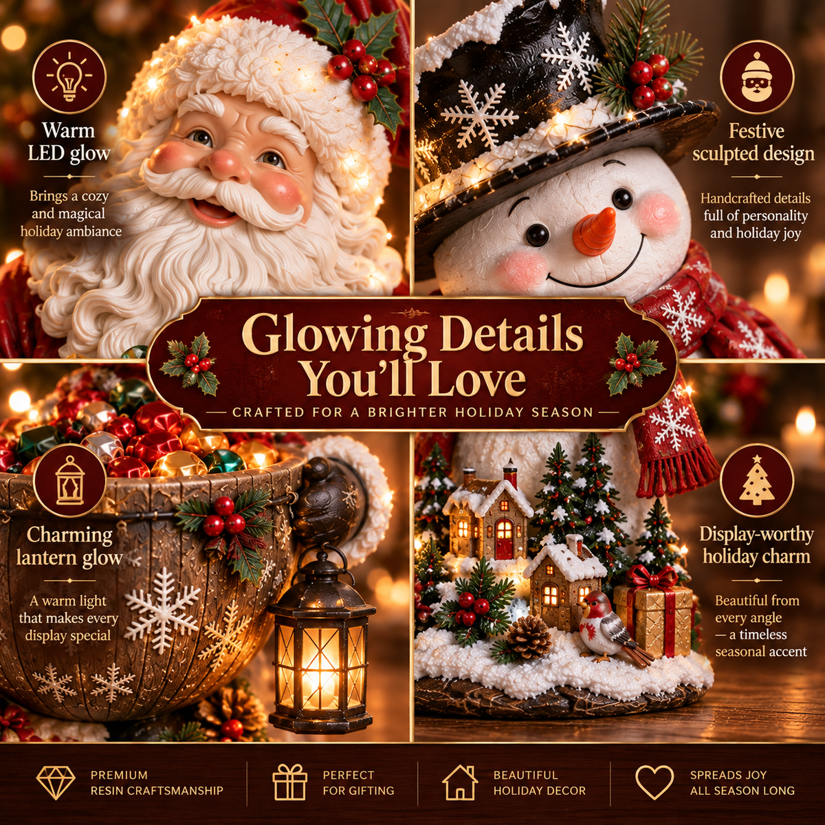 SweetGlow™ Weihnachtliche Süssigkeitenschale | Festlicher Lichterglanz