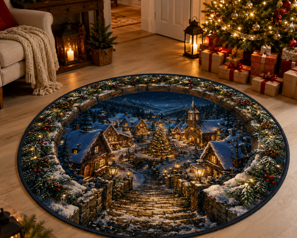 WinterVista™ 3D Weihnachts-Illusions-Teppich – Magische 3D-Tiefe für festliche Räume