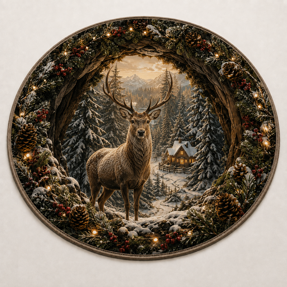 WinterVista™ 3D Weihnachts-Illusions-Teppich – Magische 3D-Tiefe für festliche Räume
