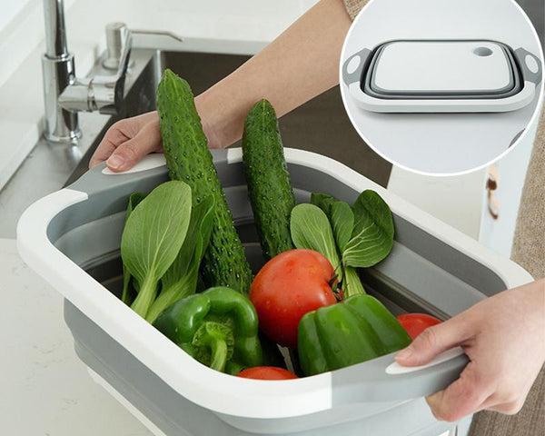 50% RABATT | SliceBasket™ - Multifunktionelle Schneidebretter und klappbarer Abtropfkorb