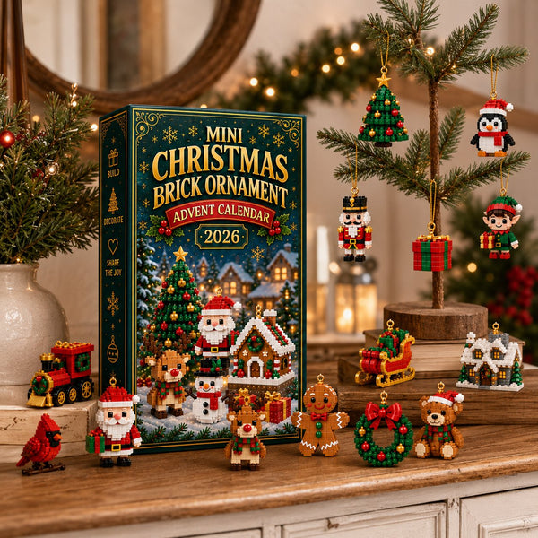 Brickora™ Mini-Adventskalender | 24 Weihnachts-Bausets zum Bauen & Dekorieren