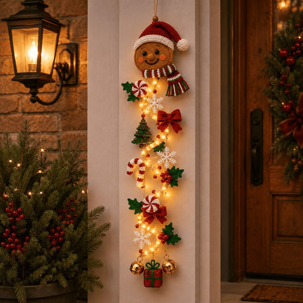MerryCascade™ Leuchtender Weihnachts-Türhänger | Warmer Lichterglanz & Festliche Eingangsd ekoration
