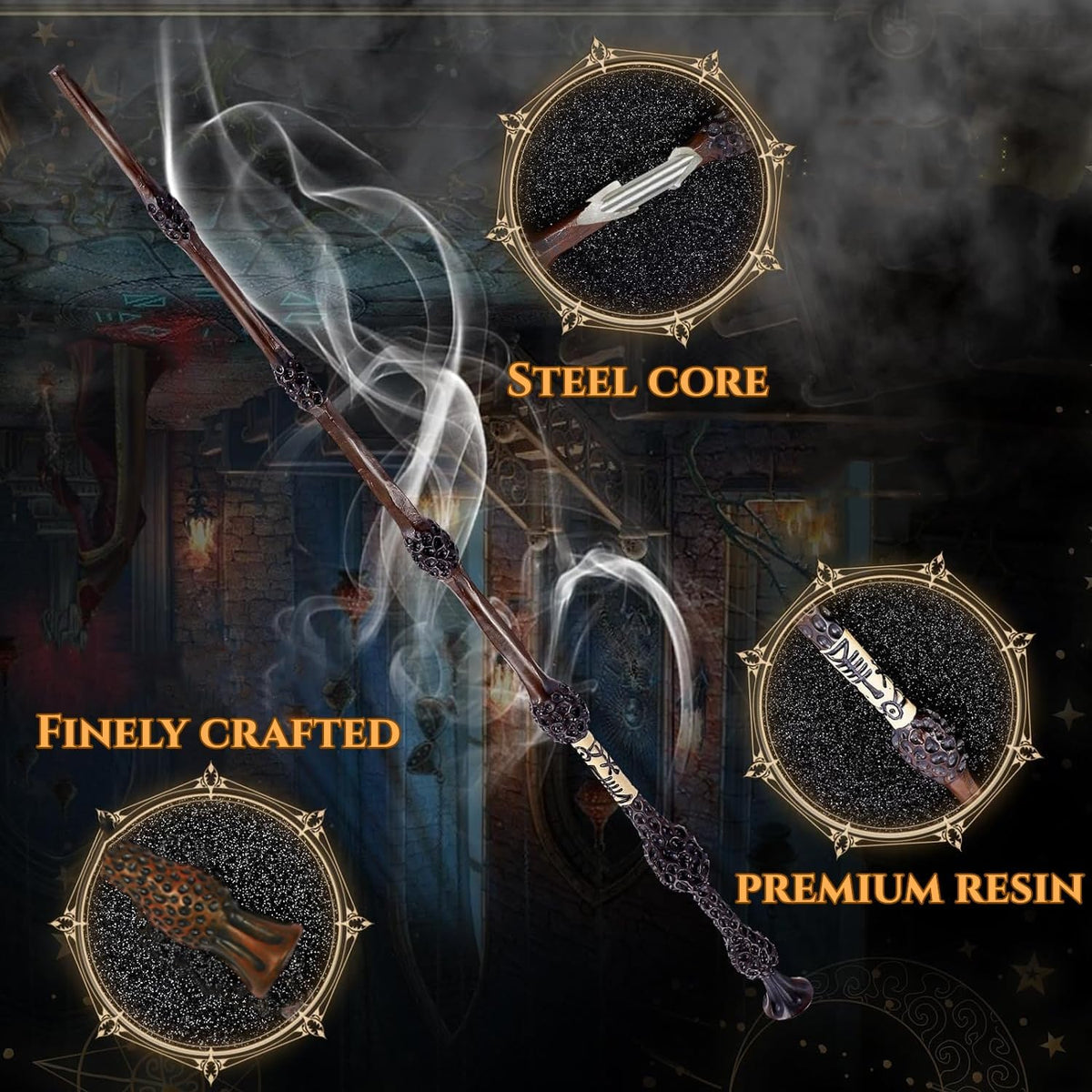 SpellVanta™ Harry Potter Zauberstab | Magischer Feuereffekt für echte Zaubermomente