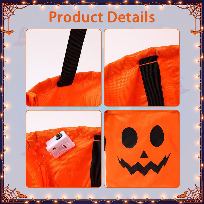 GlowTreat™ Halloween-Süßigkeitentasche | Leuchtende LED-Deko & praktischer Candy-Bag