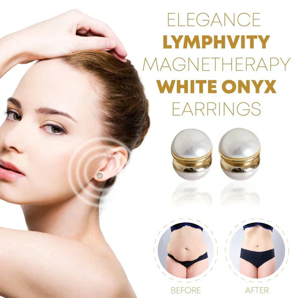 Lymphvity MagneTherapy Weiße Onyx-Ohrringe
