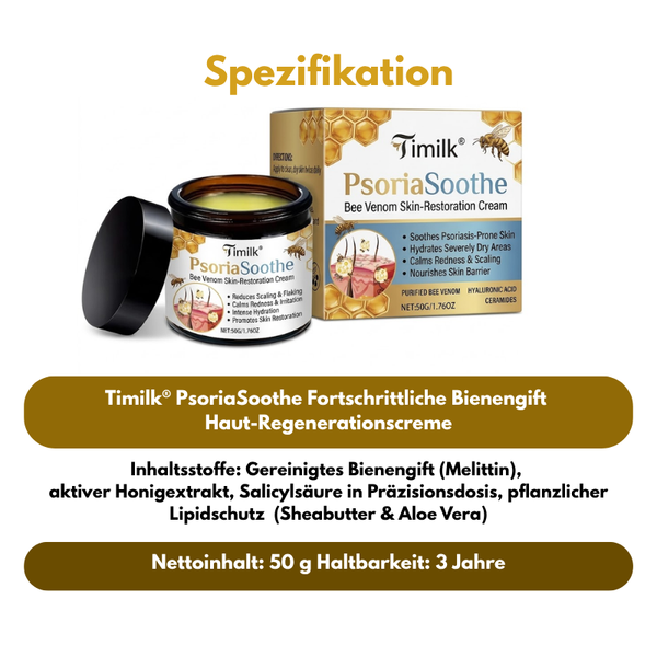 PsoriaSoothe Fortschrittliche Bienengift Haut-Regenerationscreme