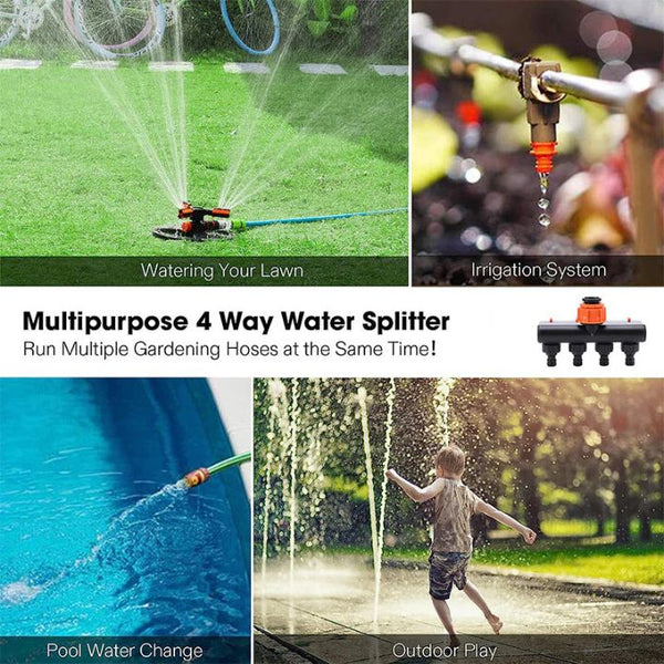 AquaSplit™ – 4-Wege Gartenschlauchverteiler für maximale Bewässerung!