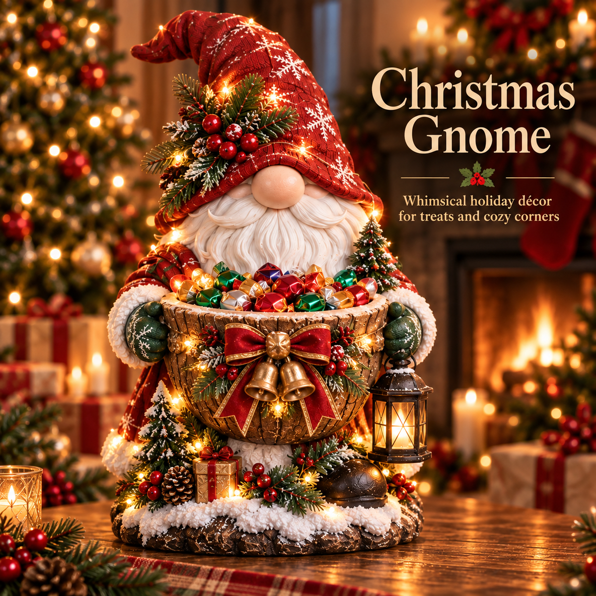 SweetGlow™ Weihnachtliche Süssigkeitenschale | Festlicher Lichterglanz